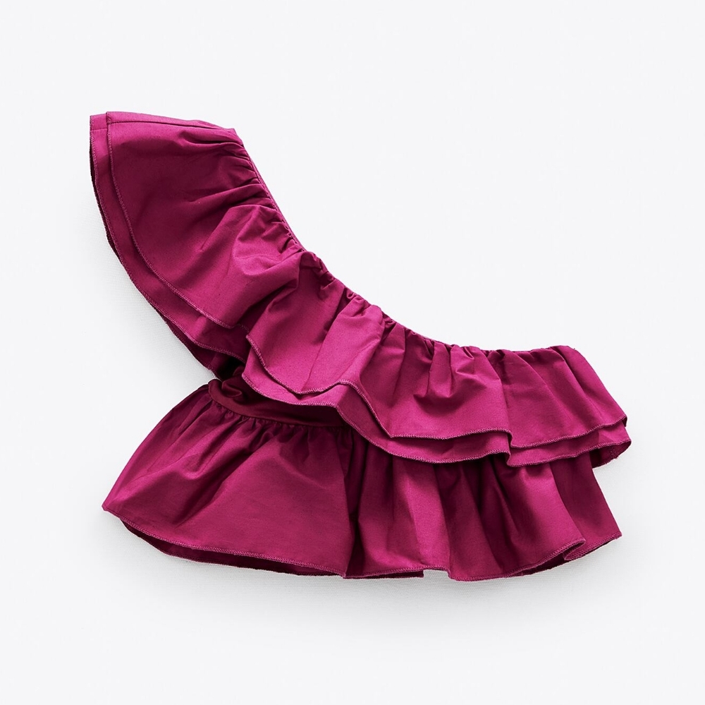 Zara asymmetrical ruffle crop top - Picture 5 of 7